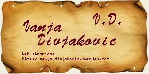 Vanja Divjaković vizit kartica